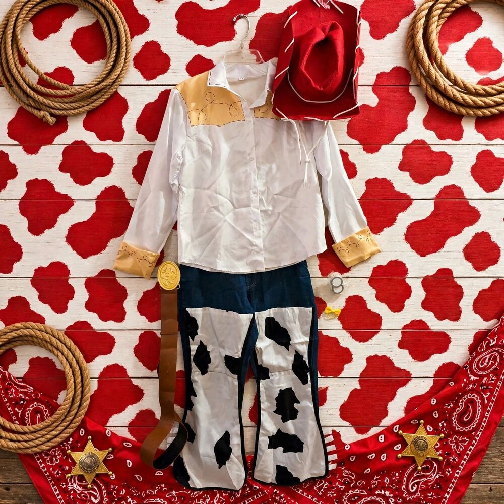 Toy Story Jessie Costume Women XS Cowgirl Shirt Pants Hat Belt C189